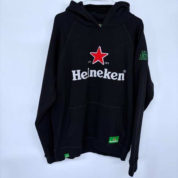 New Heineken Beer Hoodie XL Mens Black Official Merchandise Hooded Sweatshirt - Picture 9 of 10